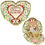 Открытка " Праздник " 877 Любимой мамочке. Море ромашек, 349*282мм, сложноконструктивный, фольга, золотая, текстурная, текст