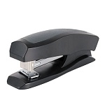 Степлер №24/6, 26/6 на 30л " Erich Krause " Elegance half-strip 100скоб пластиковый, противоскользящая резиновая вставка, два режима скрепления скоб , глубина закладки бумаги 55мм, металлический механизм подачи скоб, черный, картонная упаковка