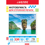 Фотобумага " deVente " А5 230г/м2 50л матовая, односторонняя, пластиковый пакет, европодвес
