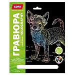 Гравюра " Lori " 18*24см с эффектом голография Собаки. Чихуахуа, основа с контуром рисунка, штихель, инструкция