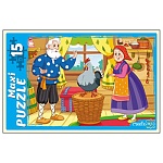 Пазлы " Рыжий кот " Макси. 15элементов Курочка Ряба 30*21,5см, картонная упаковка 28,5*19*3,5см