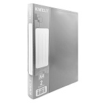 Папка 2 кольца " KWELT " А4 27мм Standart серая, пластик 0,7мм, бумажная вставка во внешний кармашек, внутренний карман, индивидуальный штрихкод