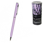 Ручка подарочная шариковая автоматическая " Bruno Visconti " Palermo синяя 0,7мм, толщина письма 0,5мм, поворотный механизм, корпус- нержавеющая сталь, покрытие soft touch, цвет корпуса сиреневый, металлический наконечник, металлический клип, пластиковый 