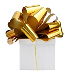 Бант " Браво " Шар Гигант 35см d-38см, золото, голография