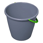 Ведро 10л пластмассовое серое, с пластиковой ручкой, без крышки