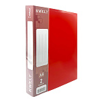 Папка 2 кольца " KWELT " А4 40мм Standart красная, пластик 0,7мм, бумажная вставка во внешний кармашек, внутренний карман, индивидуальный штрихкод