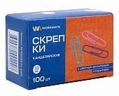 Скрепки "Workmate" 33 мм, цвет. виниловое покрытие, 100шт./уп