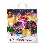 Пакет Новогодний ПЭ " Интерпак " с петлевой ручкой ПНД, 38*42см 40мкм Декабрь