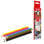 Карандаши цветные деревянные Teenage 06цв " Koh-i-Noor " шестигранные, картонная упаковка, европодвес