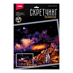 Гравюра-скретчинг " Lori " 30*40см Ночные города. Млечный путь, основа с контуром рисунка, штихель, инструкция