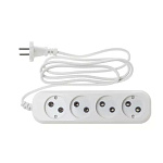 Удлинитель " Buro " 1,5м, 4 розетки 7А, с заземлением, белый, пакет