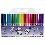 Фломастеры " Hatber " ECO Плюшевые панды 24цв круглые, вентилируемый колпачок, блистер, европодвес