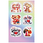 Наклейки " Мир открыток " 0-11 А6 Влюбленные зверята, без отделки