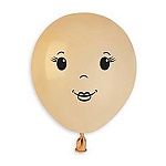 Шар латексный с рисунком  5"/13см Face Blush девочка, пастель светлого телесного цвета