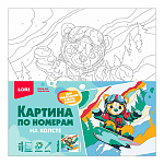 Картина по номерам " Lori " 20*20см Сноубордист, состав набора: холст с контуром на подрамнике, краски, кисть, инструкция, картонная упаковка
