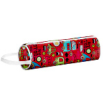 Пенал-тубус " KWELT " 1 отделение 200*65мм Transport, цвет- красный с рисунком, текстиль, на молнии