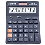 Калькулятор настольный 16 разрядов " Skainer " SK-116, 140*176*45мм, двойное питание, черный