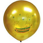 Шар латексный с рисунком 18"/46см, ассорти из 10-12 цветов, 6-8 дизайнов