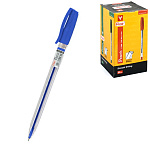 Ручка шариковая " Flair " Peach синяя 0,7мм, толщина письма 0,35мм, трехгранный корпус, игольчатый пишущий узел, прозрачный корпус, рифленный держатель, картонная упаковка