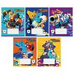 Тетрадь А5 12л линия " Академия Групп " Transformers, офсет, на скобе, обложка - мелованный картон, УФ-лак, 5 дизайнов в спайке