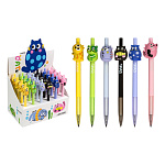 Карандаш вечный автоматический " deVente " Cat с декоративным элементом, d=2мм, ассорти, 6 дизайнов, металлический наконечник, картонный дисплей