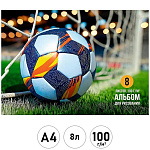 Альбом А4 8л " Проф-Пресс " Футбольный мяч-17, на скобе, обложка- мелованный картон, блок- офсет 100г/м2, 1 дизайн в коробке