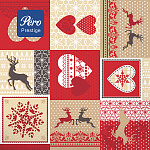 Салфетки Новогодние бумажные 3-слойные " Pero " Prestige Счастье 20шт, 100% целлюлоза, 33*33см