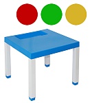 Стол детский " Милих " 550*550*480мм, ассорти (без возможности выбора цвета), углубление для канцтоваров, пластик