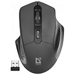 Мышь " Defender " MB-345 Datum беспроводная оптическая, 4 кнопки, черная, 1600 DPI, USB (батарейки в комплекте)