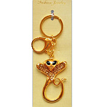 Брелок для ключей металлический со стразами " Кобра "