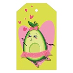 Бирка для букетов и подарков " Мир поздравлений " 015 Авокадо, 100*58мм, без отделки