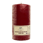 Свеча " РСМ " Классическая бордовая, 120*60мм, время горения 50часов, в термопленке