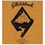 Скетчбук, крафт-бумага 78г/м2, 160*160мм, 40л, спираль, без линовки, обложка - мелованный картон, лен, жесткая подложка, " Миленд " Гора