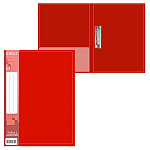 Папка с зажимом " KWELT " А4 Standart красная, пластик 0,7мм, бумажная вставка во внешний кармашек, внутренниий карман, индивидуальный штрихкод