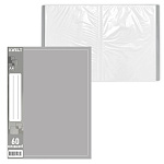 Папка 60файлов " KWELT " А4 Standart серая, пластик 0,7мм, бумажная вставка во внешний кармашек, индивидуальный штрихкод