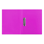Папка с зажимом " KWELT " А4 Neon розовая, пластик 0,7мм, текстура поверхности- песок, внутренниий карман, индивидуальный штрихкод