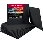 Холст " deVente " Art 15*15см черный, на картоне, хлопок, мелкое зерно, грунтованный, термоусадочная пленка