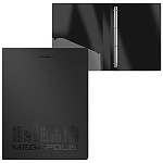 Папка 4 кольца " Erich Krause " А4 24мм Megapolis черная, пластик 0,6мм, внутренний карман, с текстурой поверхности " песок "