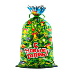 Пакет Новогодний ПП " Интерпак " без ручек, 30*50см 91мкм С Наступающим Вас! фольгированный