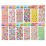 Наклейки детские " Mazari " А6 Смайлы, пончики, машинки, 10*12см, 3D, 12 дизайнов, пластик