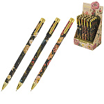 Ручка шариковая " Bruno Visconti " Flora. Black night, синяя 0,38мм, толщина письма 0,38мм, пластиковый корпус, покрытие soft-touch, цвет корпуса - ассорти multicolor, металлизированный наконечник, колпачок с клипом, сменный стержень, картонный дисплей