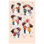 Наклейки " Мир открыток " 0-11 А6 Влюбленная парочка, без отделки