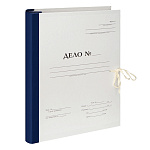 Короб архивный бумвинил на 2х завязках " deVente " А4 50мм, Форма 21, синий, с гребешками, 4 отверстия