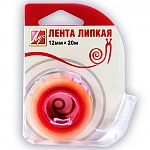 Диспенсер для канцелярской ленты СО СКОТЧЕМ, максимальный размер скотча 12*20м, пластик, 5,5*8,3*1,5см " Луч ", блистер, европодвес