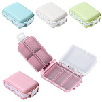 Контейнер пластиковый (таблетница), 8 секций, 6,5*9,5*3,5см, ассорти (без возможности выбора цвета) " KWELT " пакет