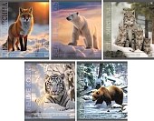 Тетрадь А5 48 л "Животные", 165х205 мм, на скобе, клетка, обложка - мелованный картон