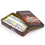 Игра настольная " KWELT " Домино пластиковое, 6цв, металлическая коробка 19,5*12*3,5см