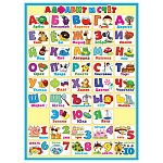Плакат " Мир открыток " 0-02 А2 Алфавит и счёт
