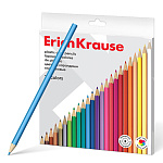 Карандаши цветные пластиковые Basic 24цв " Erich Krause " шестигранные, картонная упаковка, европодвес
