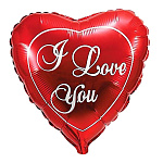 Шар фольгированный 32"/81см Сердце I love you Красное